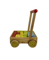 Classic World Toys Wood Baby Walker with Blocks, 31 Piece Set