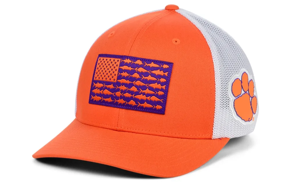 Columbia Clemson Tigers Pfg Fish Flag Stretch-Fitted Cap