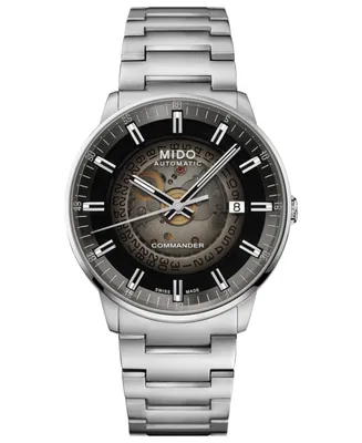 Mido Men's Swiss Automatic Commander Gradient Stainless Steel Bracelet Watch 40mm