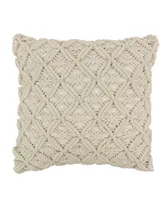 American Heritage Textiles Crochet Decorative Pillow, 18" x 18"