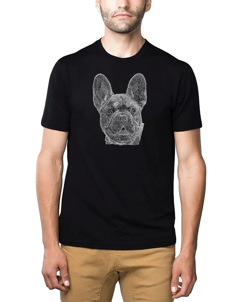 La Pop Art Men's Premium Word French Bulldog T-shirt