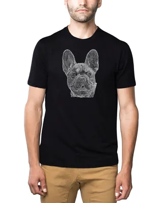 La Pop Art Men's Premium Word French Bulldog T-shirt