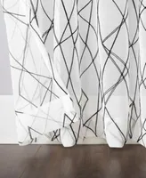 No. 918 Abstract Geometric Embroidery Semi Sheer Rod Pocket Curtain Panel Collection