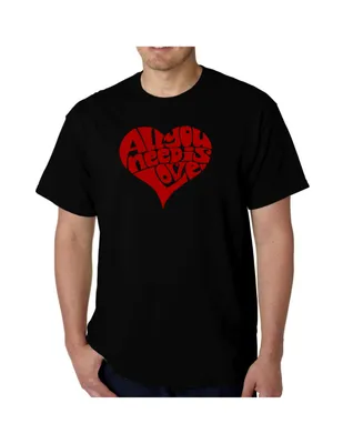 La Pop Art Men's All You Need is Love Word T-Shirt