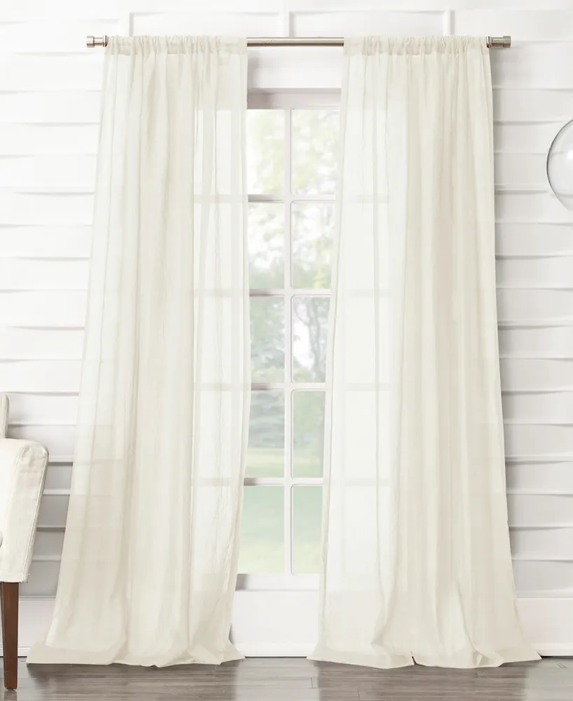 Silvia Crushed Texture Semi-Sheer Rod Pocket Curtain Panel