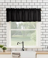 Martine Microfiber Semi-Sheer Rod Pocket Kitchen Curtain Valance and Tiers Set