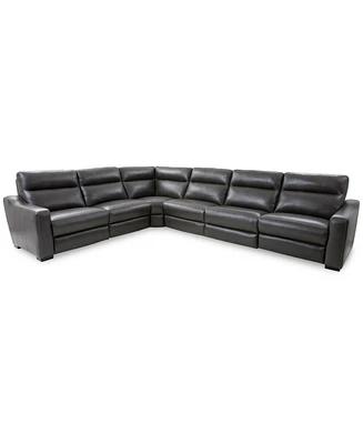 Gabrine -Pc. Leather Sectional with Power Headrests