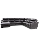 Gabrine -Pc. Leather Sectional with Power Headrests and Chaise