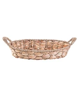 Vintiquewise Seagrass Small Fruit Bread Basket Tray with Handles