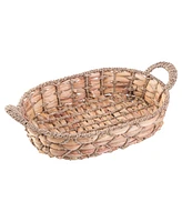 Vintiquewise Seagrass Fruit Bread Basket Tray with Handles