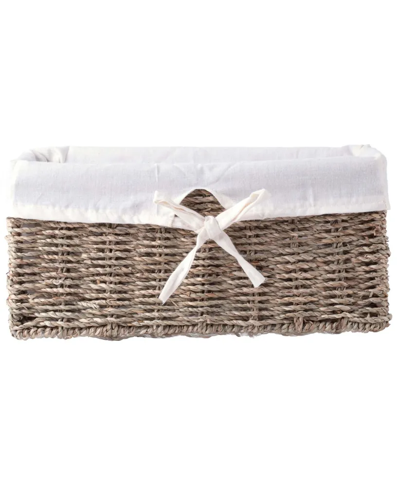 Vintiquewise Seagrass Shelf Basket Lined with Lining