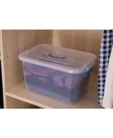 Vintiquewise Large Clear Storage Container with Lid and Handles