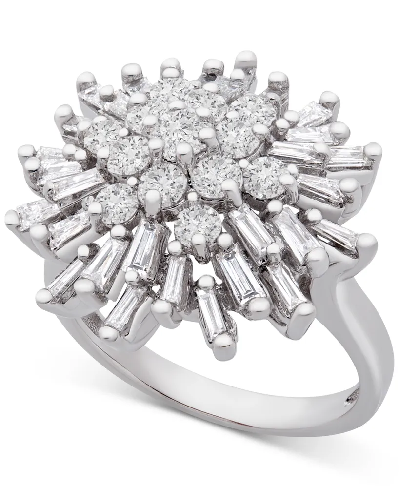 Wrapped Love Diamond Starburst Cluster Ring (1-1/2 ct. t.w.) 14k White Gold or Yellow Gold, Created for Macy's