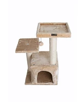 Armarkat Classic Real Wood Cat Tree A3207, 32-Inch Beige - Perfect for Your Feline Friend affordable cattower