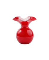 Vietri Hibiscus Glass Red Small Fluted Vase