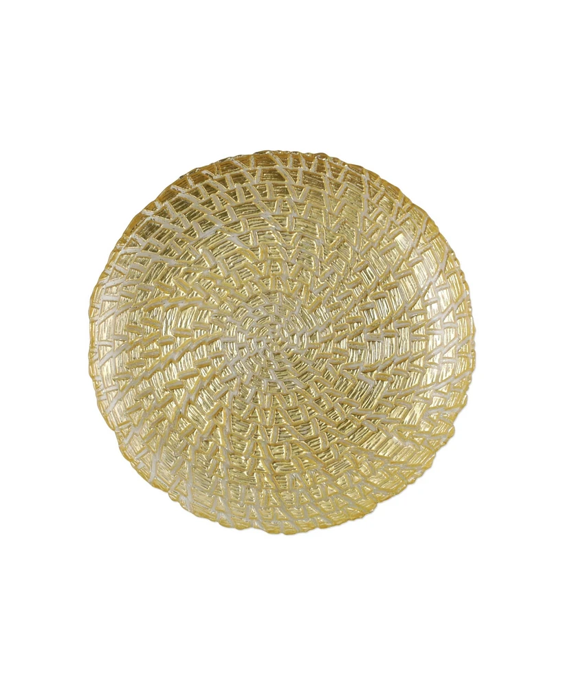 Vietri Rufolo Glass Gold Crocodile Salad Plate