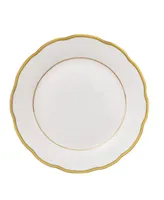 Lorren Home Trends Porcelain China 57 Piece Gloria Wavy Dinnerware Set, Service for 8 - Gold