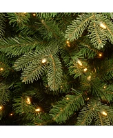 National Tree Company 6.5' Feel Real Prescott Pencil Slim Hinged Tree with 300 Clear Lights