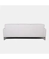 Michola Mid-Century Leather Sofa in White