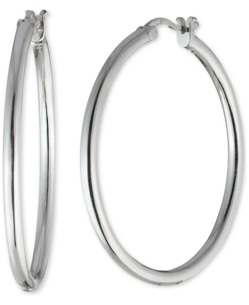 Lauren Ralph Lauren Medium Polished Hoop Earrings in Sterling Silver, 1.4"