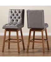 Gregory Modern Transitional Swivel Bar Stool Set, Set of 2