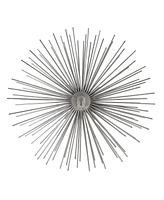 CosmoLiving by Cosmopolitan Set of 3 Silver Tin Contemporary Abstract Wall Decor, 6", 9", 12"