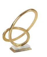 CosmoLiving by Cosmopolitan Gold Aluminum Sculpture, Geometric 17 x 12 x 4