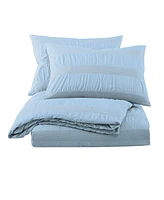 Swift Home Lush Moselle Cotton Ruched Waffle Weave Piece Duvet Cover Set