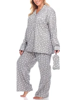 Women's Plus Pajama Set, 3 Piece