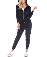 White Mark Women's Velour Tracksuit Loungewear 2pc Set