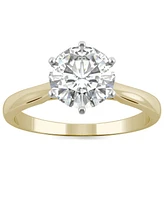Moissanite Solitaire Engagement Ring 1-1/2 ct. t.w. Diamond Equivalent in 14k White Gold or 14k Yellow Gold