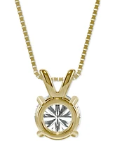 Moissanite Solitaire Pendant (1-9/10 ct. t.w. Diamond Equivalent) in 14k White Gold or 14k Yellow Gold