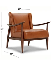 Jollene 29" Leather Winged Accent Chair, Created for Macy's