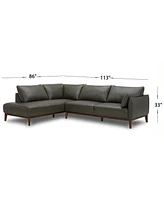 Jollene Leather 2-Pc. Sectional with Chaise, Created for Macy's