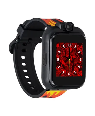 Kid's Playzoom 2 Black Racing Flames Tpu Strap Smart Watch 41mm