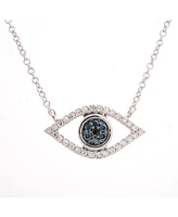 Wrapped Diamond Evil-Eye Pendant Necklace (1/6 ct. t.w.) in 10K Yellow or White gold., Created for Macy's