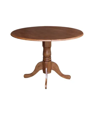 Round Dual Drop Leaf Pedestal Table