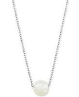 Giani Bernini Cultured Freshwater Pearl (8mm) Solitaire 18" Pendant Necklace, Created for Macy's