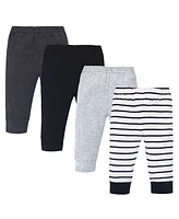 Touched by Nature Toddler Boys Organic Cotton Pants 4pk, Gray Black Stripe, 4