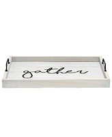 Elegant Designs Decorative Wood Serving Tray with Handles - Gather