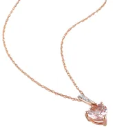 Morganite and Diamond Accent Heart Pendant with Chain