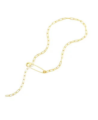 Adornia Safety Pin Paper Clip Lariat Necklace