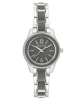 Anne Klein Gray Enamel and Silver-Tone Bracelet Watch 30mm