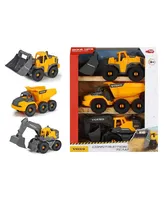 Dickie Toys 10" Volvo Construction Truck, Pack of 3