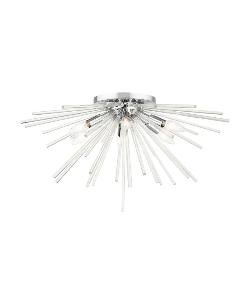 Utopia 6 Lights Flush Mount - Silver