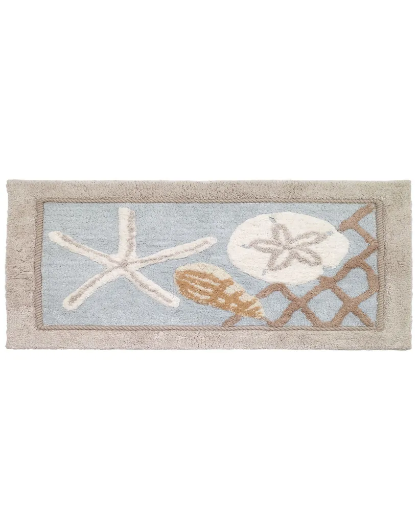 Avanti Seaglass Seashell and Netting Bath Rug, 24" x 60"