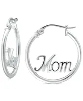 Giani Bernini Giani Bernini Infinity Accent Small Hoop Earrings in Sterling Silver, 0.75", Created for Macy's, Created for Macy's