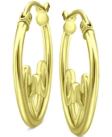 Giani Bernini Heart Accent Small Hoop Earrings in 18k Gold-Plated Sterling Silver, 0.75", Created for Macy's