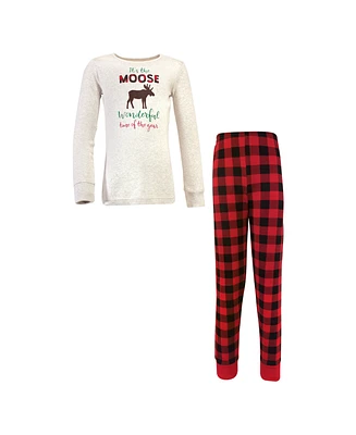 Hudson Baby Boys Unisex Holiday Pajamas, Moose Wonderful Time