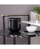 Arcklid Faux Marble End Table with Storage